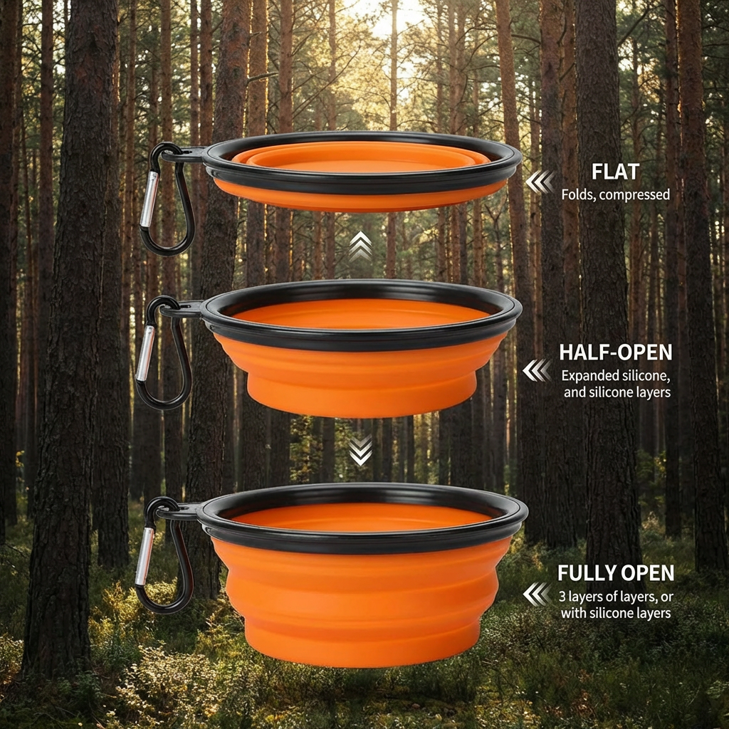 The "Hydro-Trek" Collapsible Travel Bowl